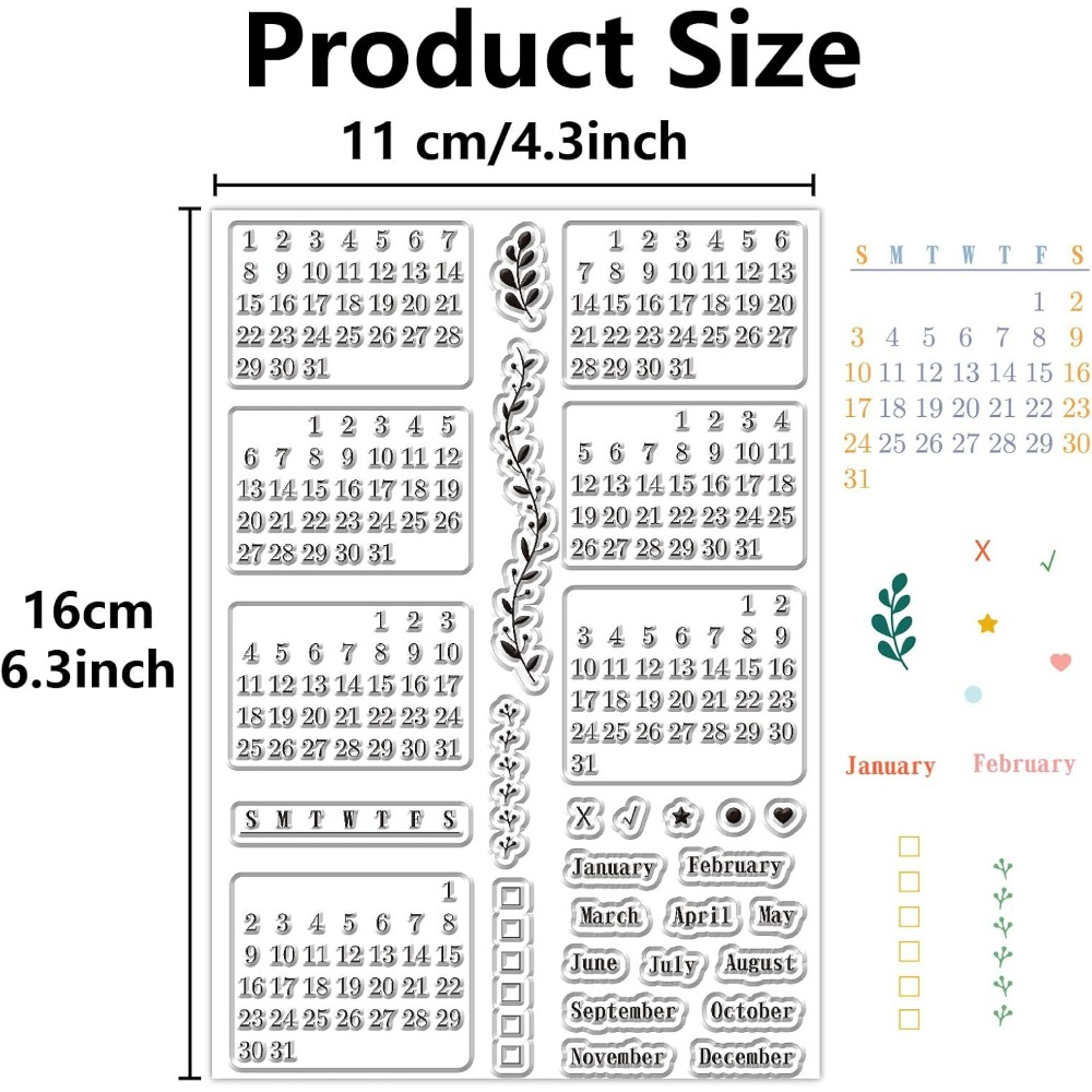 Calendar Clear Stamps Sheets R - Rubber Date Stamp 리뷰 및 가격