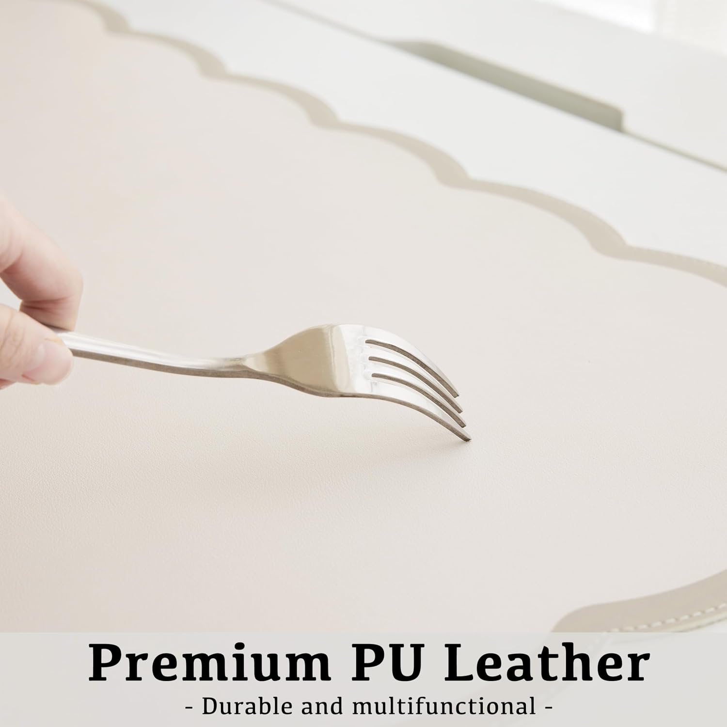 Scalloped Desk Mat 31.5x15.7 L - Leather Desk Pad 리뷰 및 가격